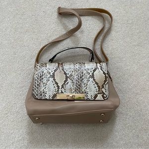 David Jones Tan Snake Skin Print Purse
